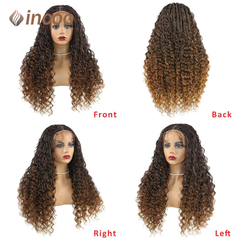 24'' Bohemia Full Lace Box Braided Wig Synthetic