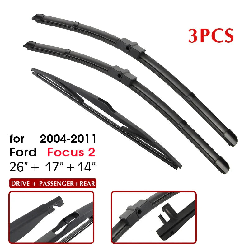 BROSHOO Wiper Front Rear Wiper Blades Set