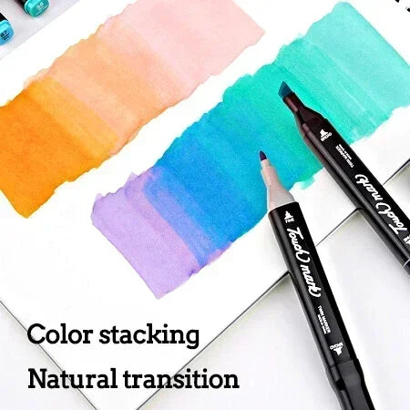 168 Color Marker Pen Set Manga Double-Headed Comic