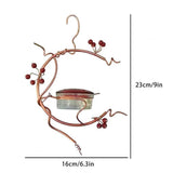 Metal Red Berries Hanging Hummingbird Feeder Detachable Bird