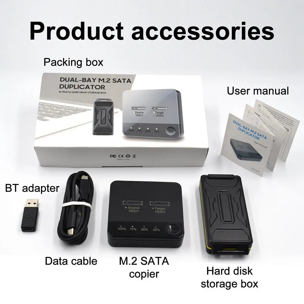 USB 3.1 M.2 SATA Dual-Bay NGFF SSD Enclosure