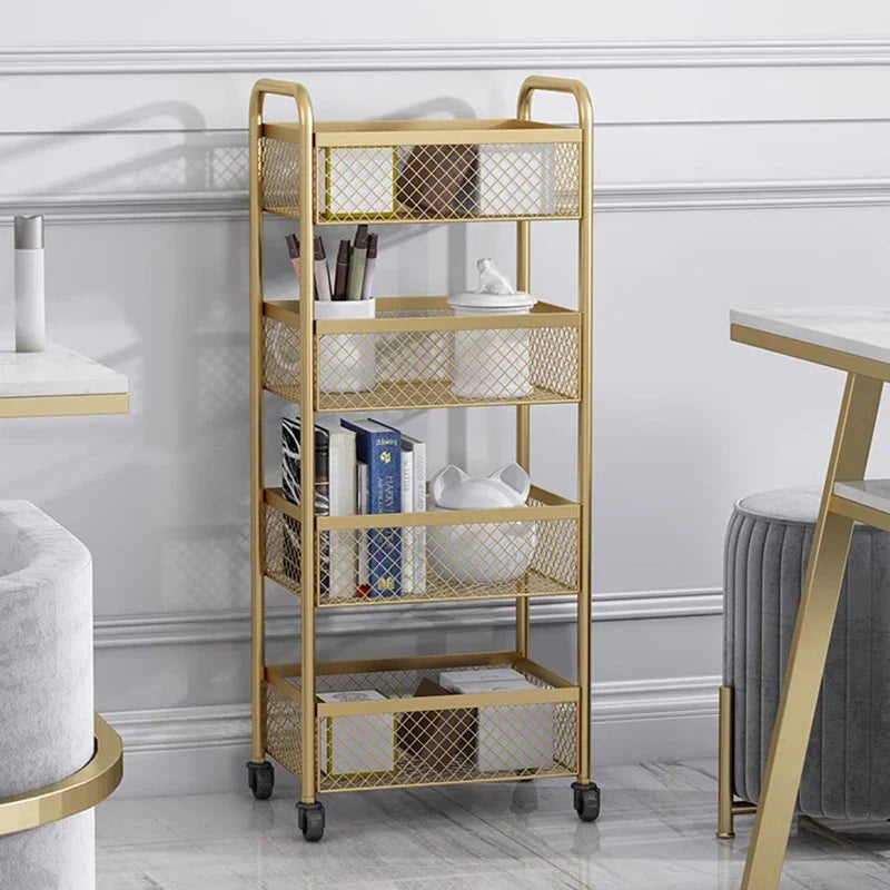 Food Trailer Trolley Rolling Cart Organizer Metal Vegetable