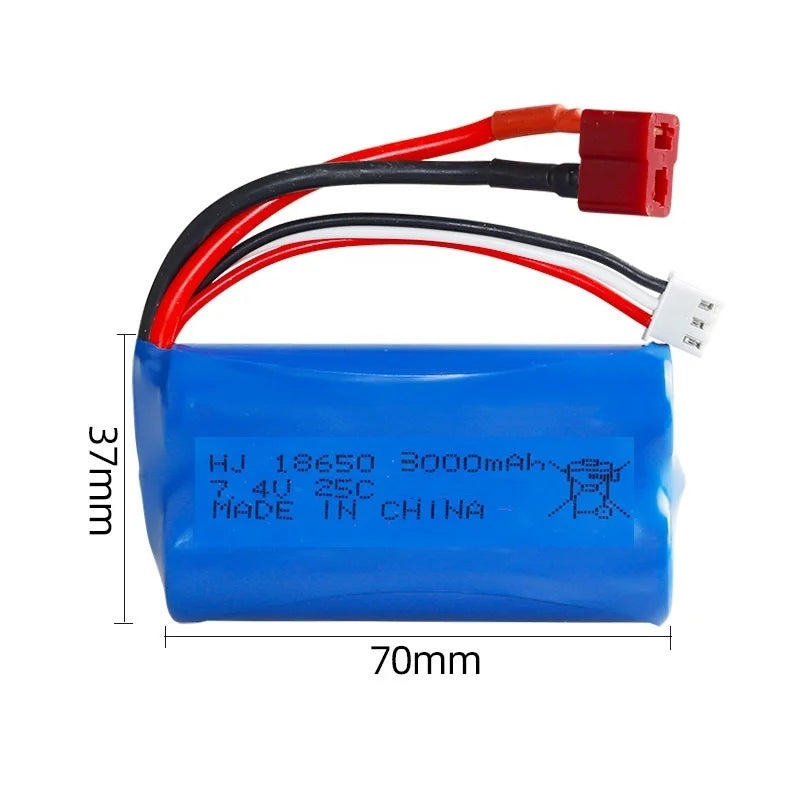 7.4V 3000mAh 18650 Lipo Battery for Wltoys 10428