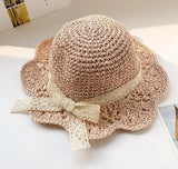 Fashion Baby Petal Brim Straw Woven Hat Sun