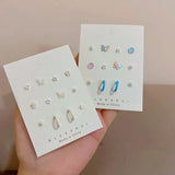 12Pcs 925 Silver Needle Stud Earrings for Women