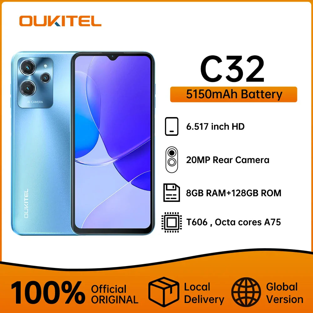 Oukitel C32 6.517" Smartphone Android 12 5150mAh Cell