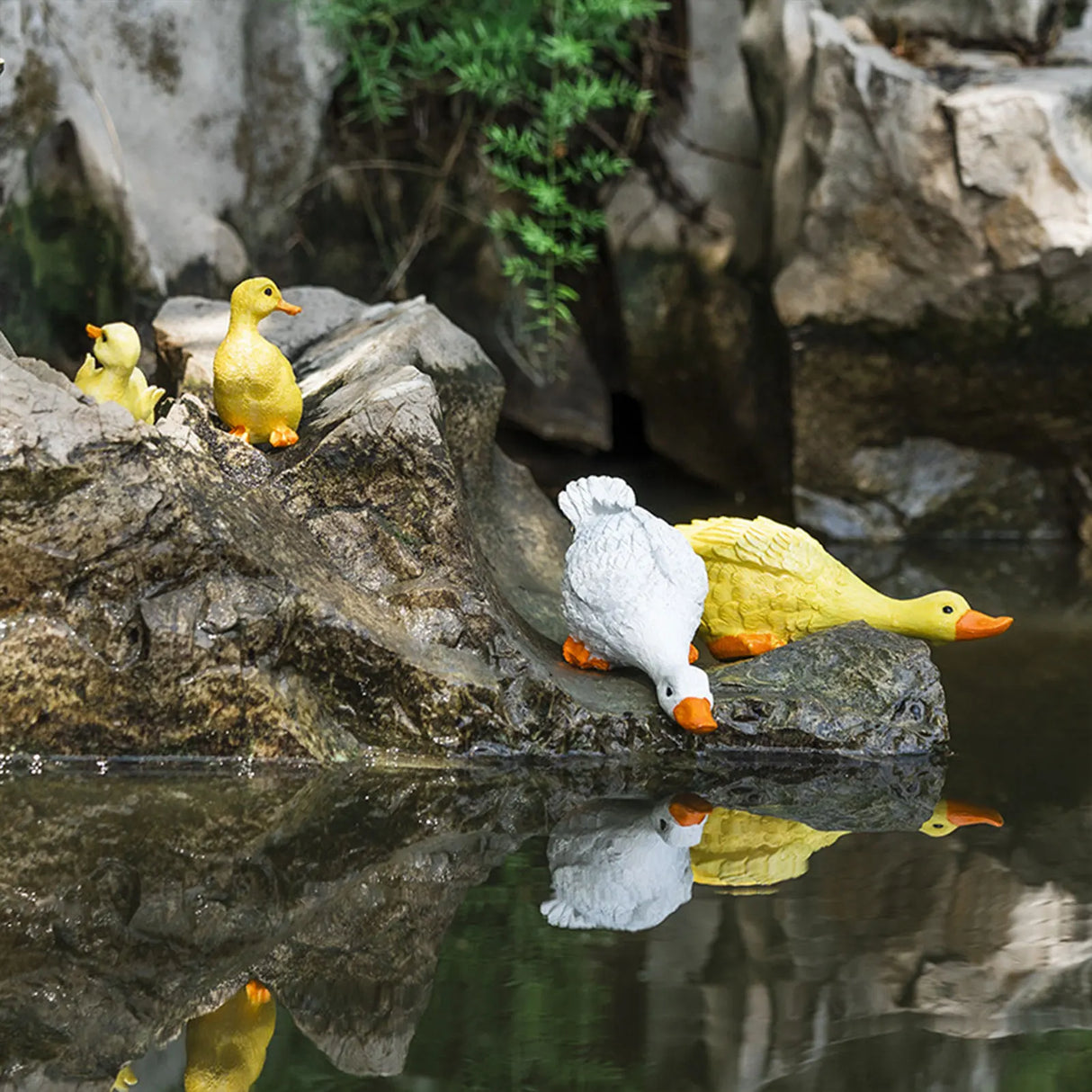 Cute Duck Resin Garden Statue Backyard Pond Ducks