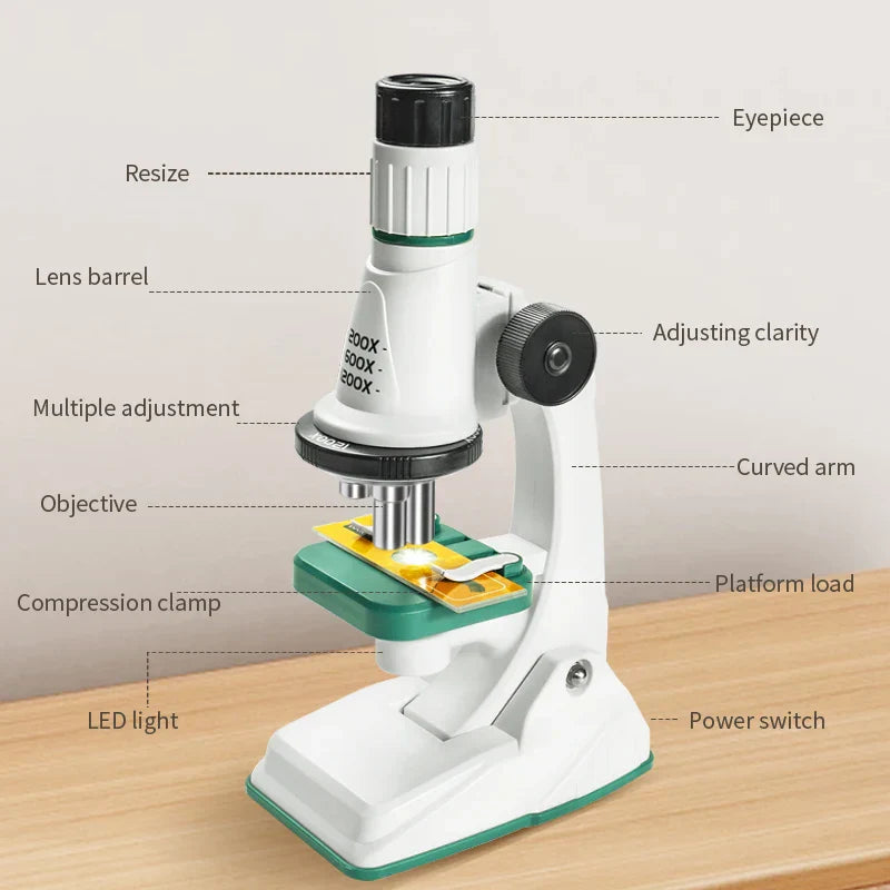 Children Science Biological 200x 600x 1200x Pocket Microscope