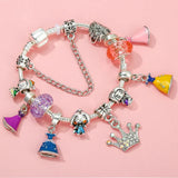 Cute Enamel Disney Princess Dress Charms Bracelet Women