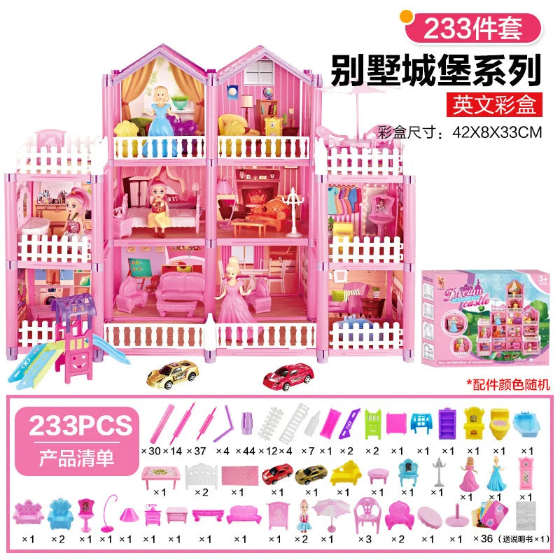 Kids Toy Simulation Doll House Villa Set Pretend