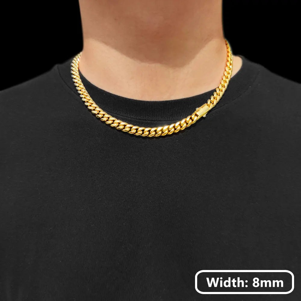 Hip Hop PVD Plated Stainless Steel Necklace Snap