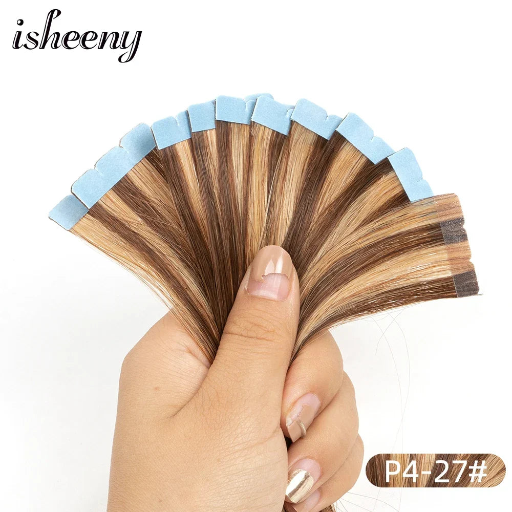 Isheeny Mini Tape Hair Extensions 12"-24" Machine Remy