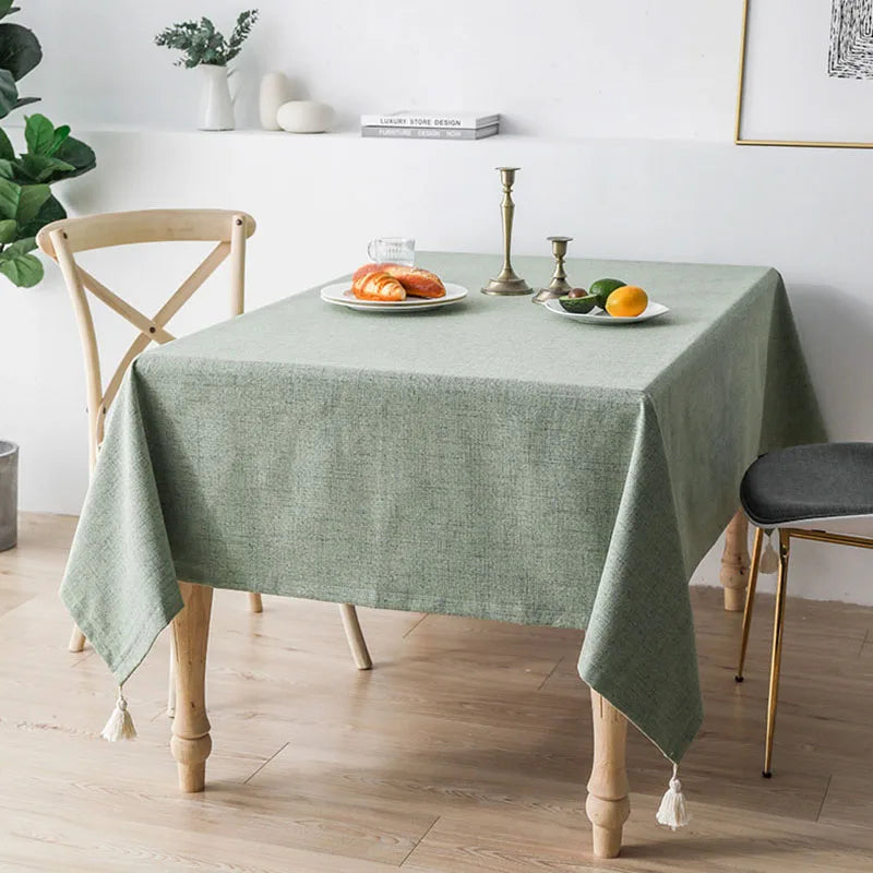 Cotton And Linen Tablecloth Waterproof And Anti-Scalding High-End