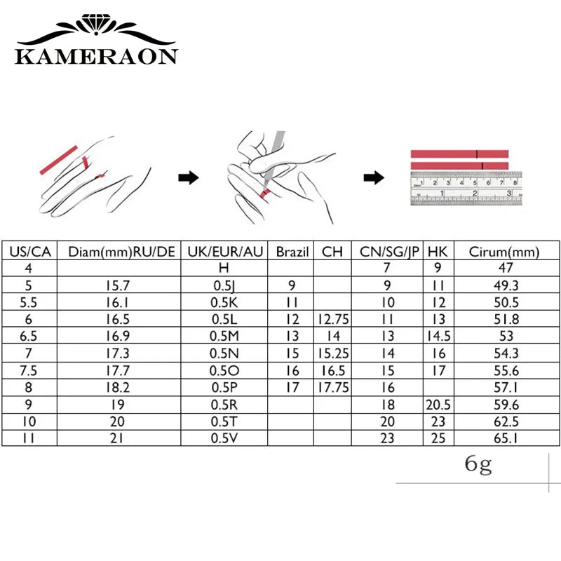 Kameraon Fashion Multilayer Stack AAA Zircon Rings for