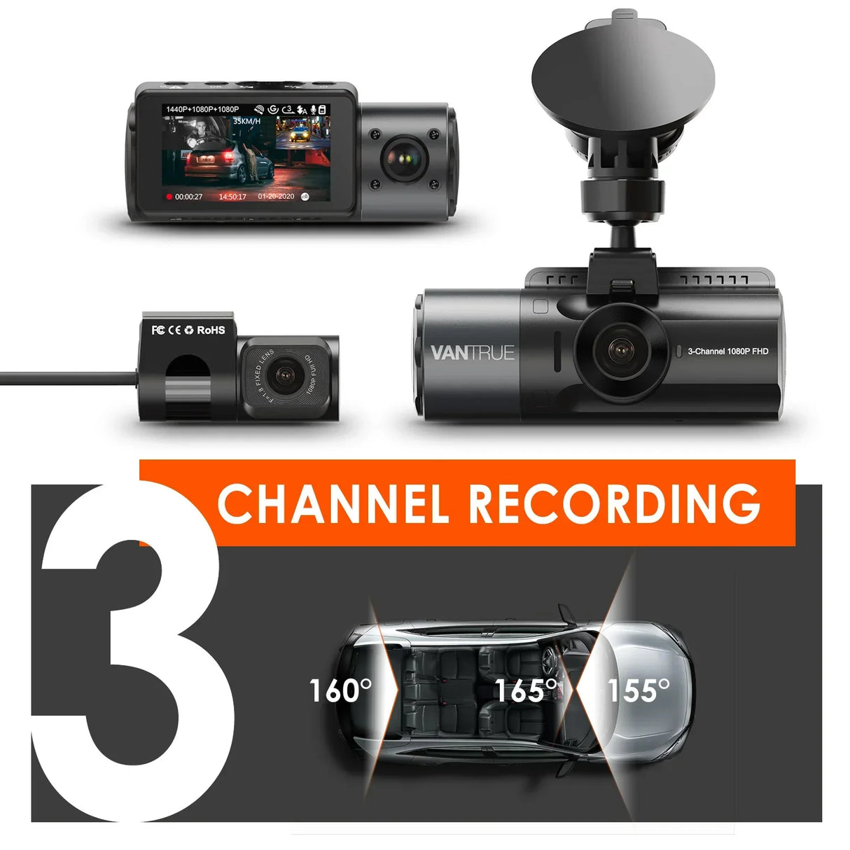 Vantrue N4 Dash Cam 4K Car Video Recorder