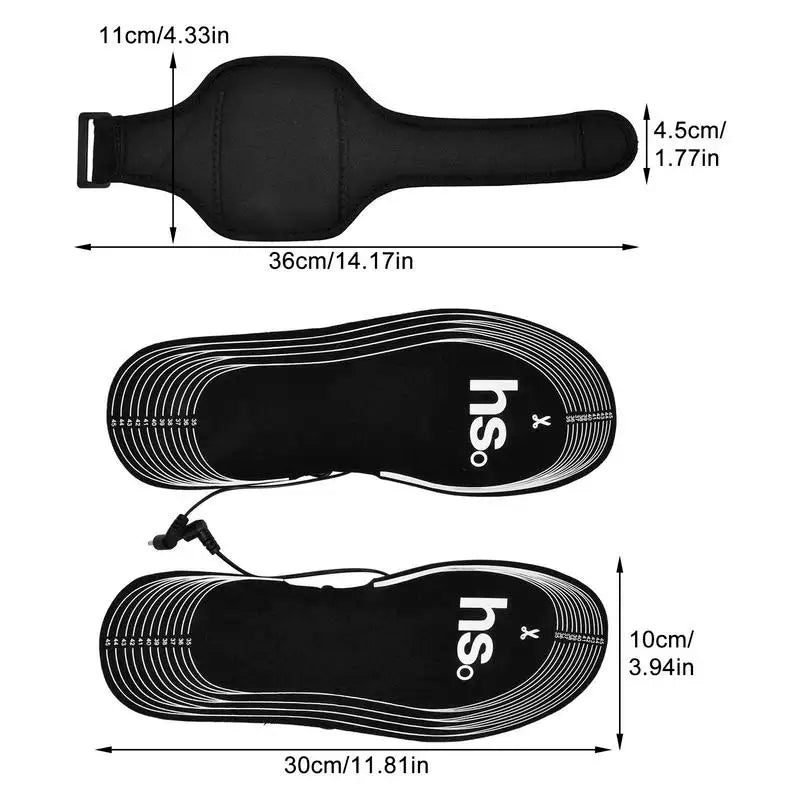 Men Women Heated Shoe Insoles Battery Box Powered