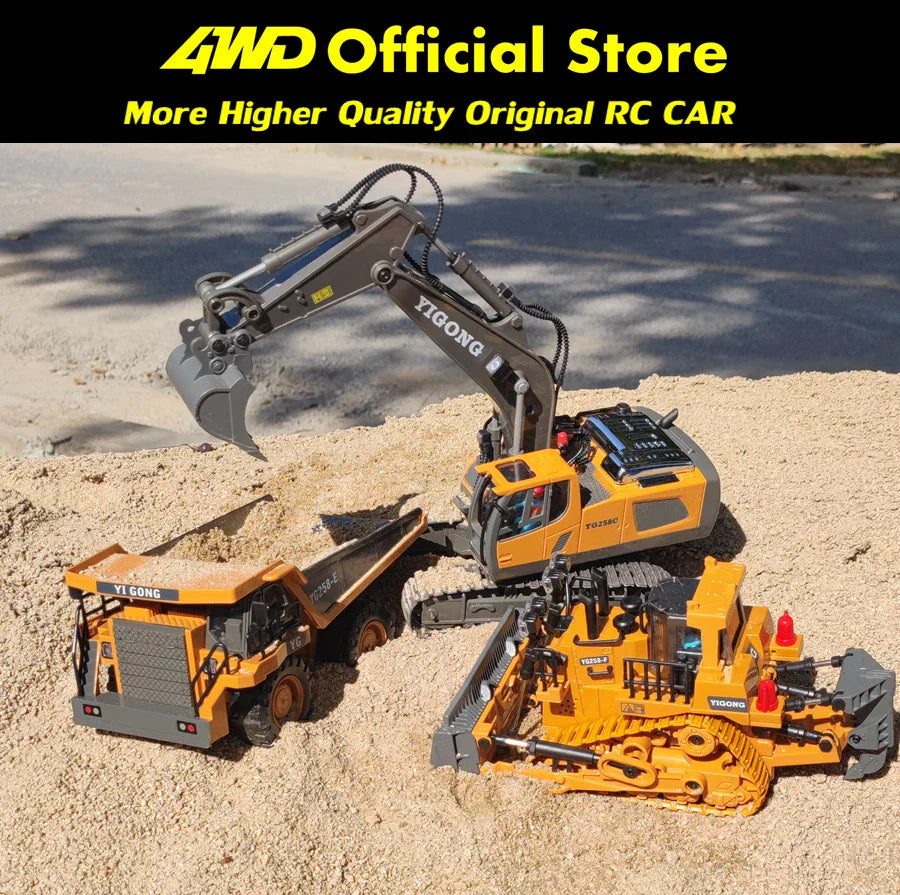 4WD Children Remote Control Excavator RC Car Alloy