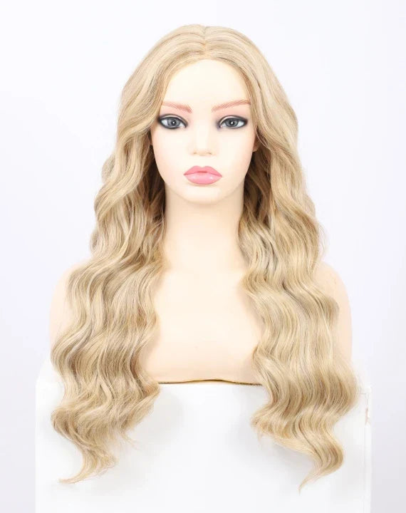 Kalyss Synthetic 18 Inches Ombre Blonde Curly Wavy