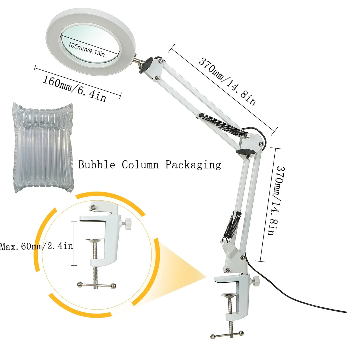 72LED 10X NEW Illuminated Magnifier USB 3 Colors