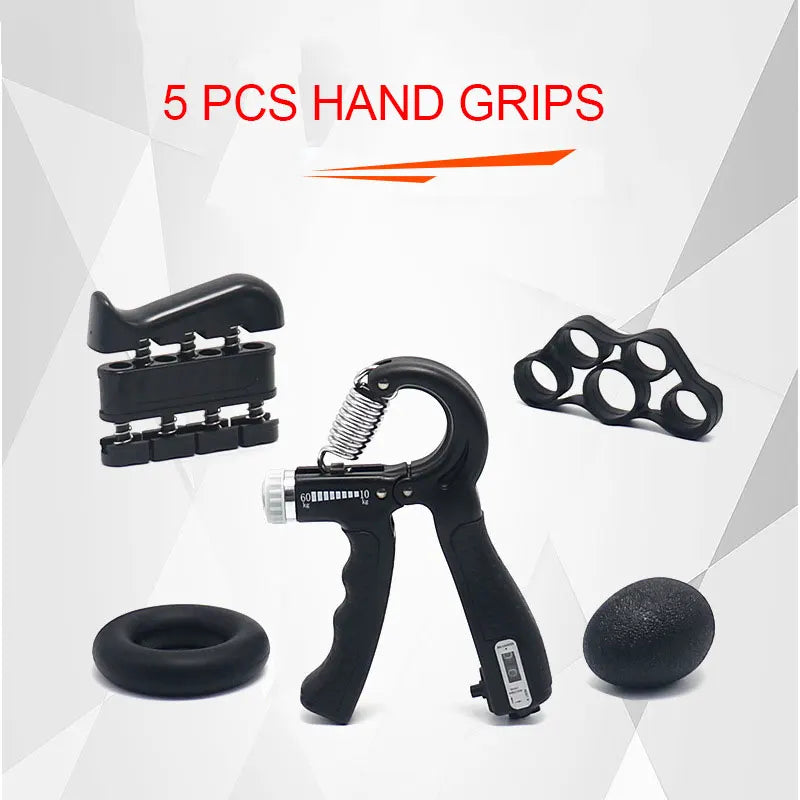 5pcs Fitness Hand Grips Set With Counter Adjustable