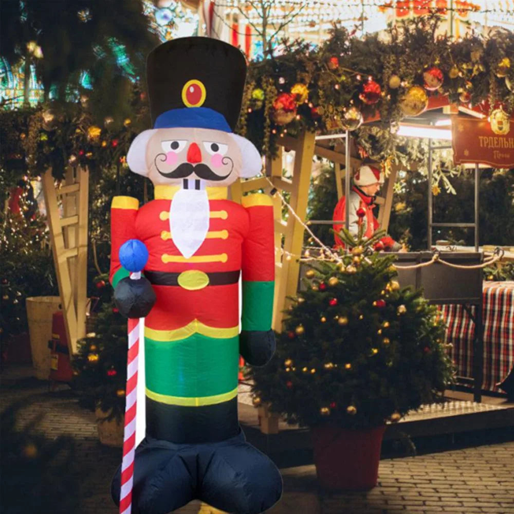 2.4M Inflatable Nutcracker Soldier Outdoors Christmas Decorations Home