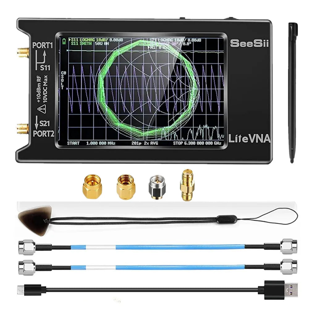 Upgraded NanoVNA 50kHz-6.3GHz Vector Network Antenna Analyzer 4"