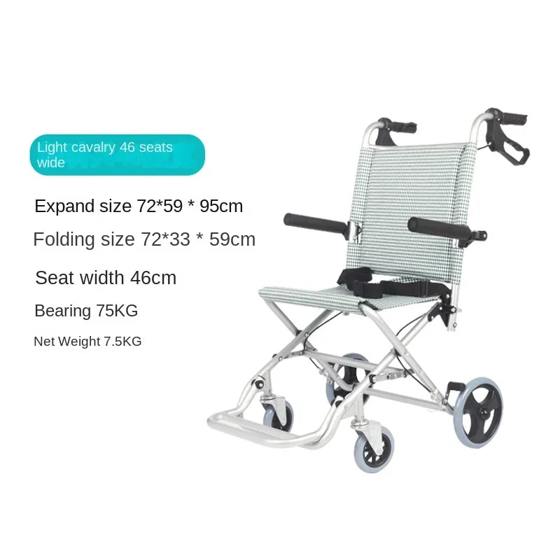 Aluminum Alloy Elderly Wheelchair with Pedal Portable Folding