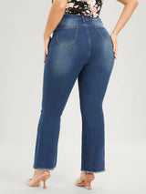 Plus Size Straight Leg Womens Jeans High Waist