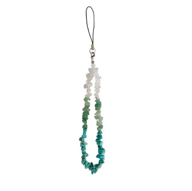 Natural Stone Mobile Phone Lanyard Handwoven Beads Mobile