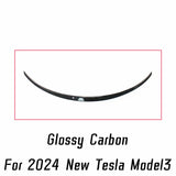 For 2024 New Tesla Model 3 Rear Trunk Lid Boot Ducktail Lip Car Spoiler Wings ABS Black Carbon Exterior Tuning Accessories Part