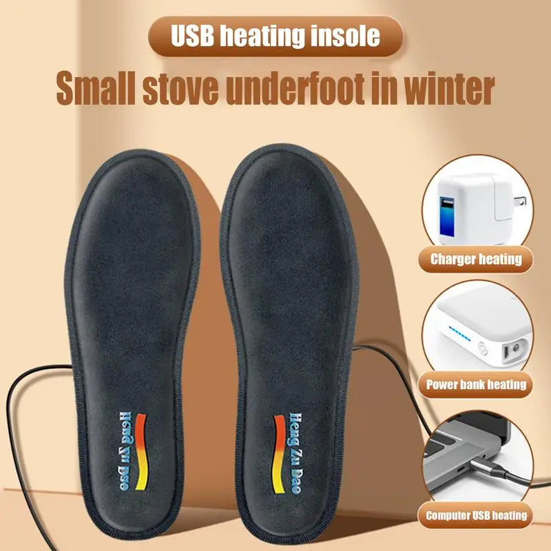 USB Heated Shoe Insoles Feet Warm Sock Pad