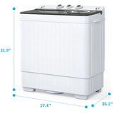 26lbs Compact Twin Tub Portable Washing Machine, Mini