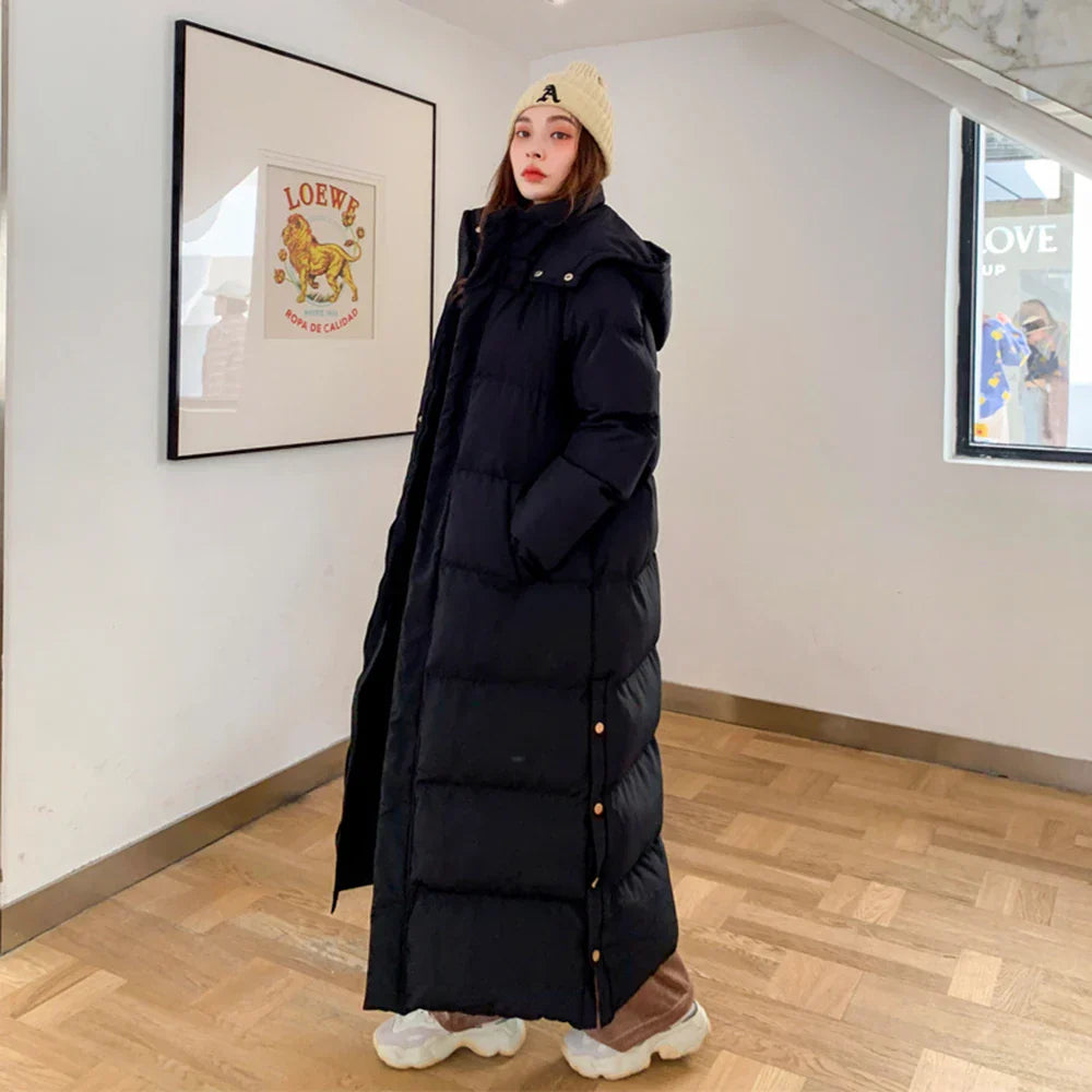 Women X-long Hoodie Down Coat Cotton Padded 2022