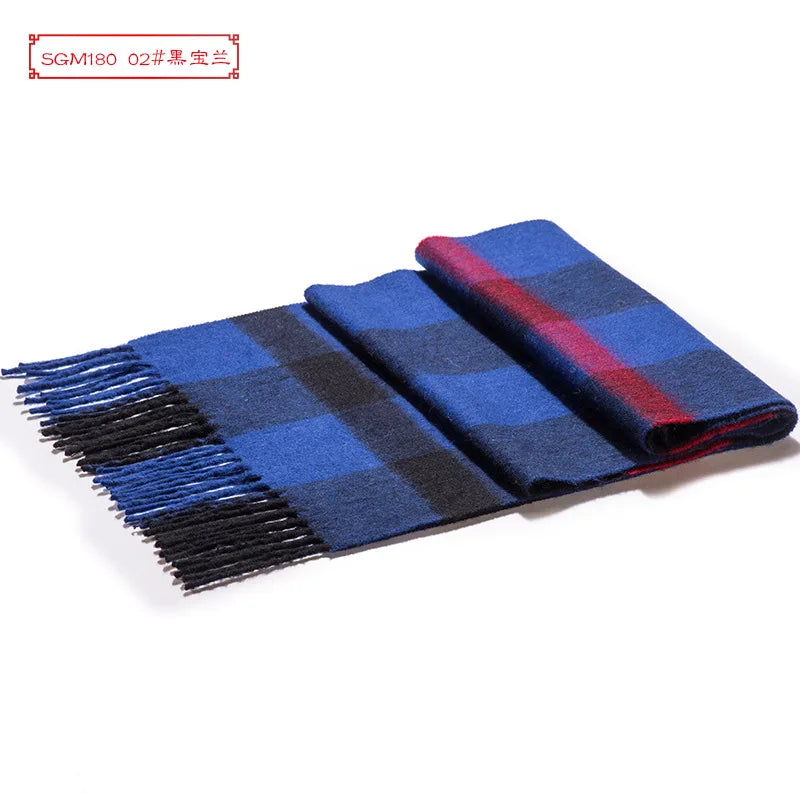 High Quality 100 Wool Scarf Men Autumn Winter