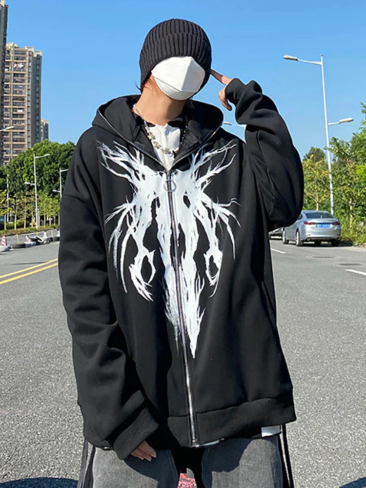 Hoodies Anime Oversized Hoodie Men's Clothing Goth Hip