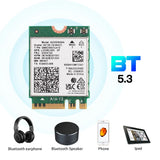 Tri Band WI-FI 6E AX210 M.2 NGFF 5374Mbps