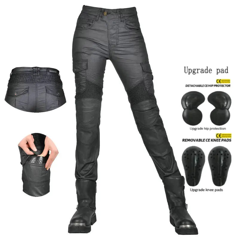 Volero Female Motorcycle Riding Pants Motocross Pain-Coat Hard Surface Casual Jeans For Girls Knight Cycling Protective Trousers