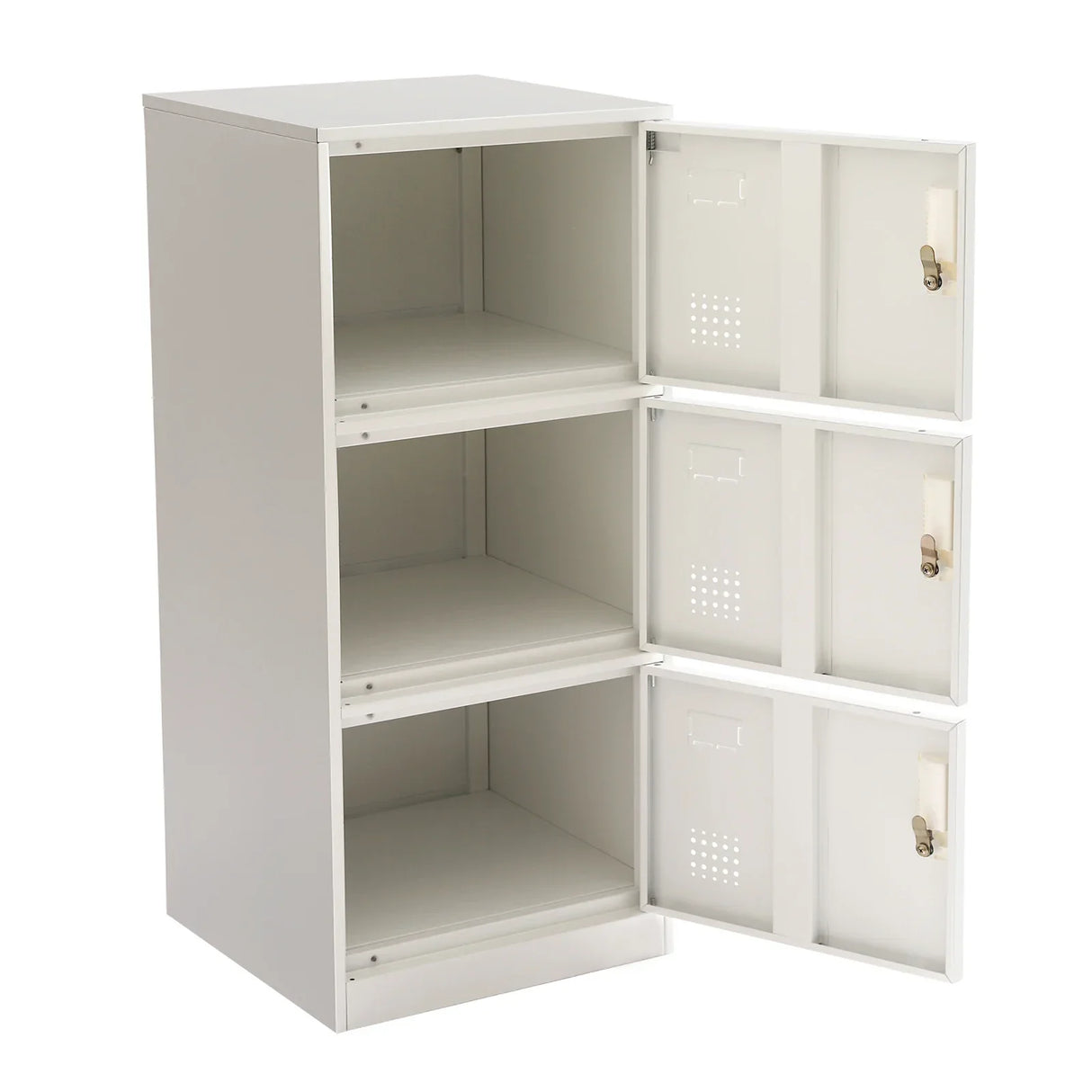 40*40*90cm White 3 Door Metal File Cabinet Office