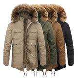 2024 New Winter Men Long Coat Military Fur