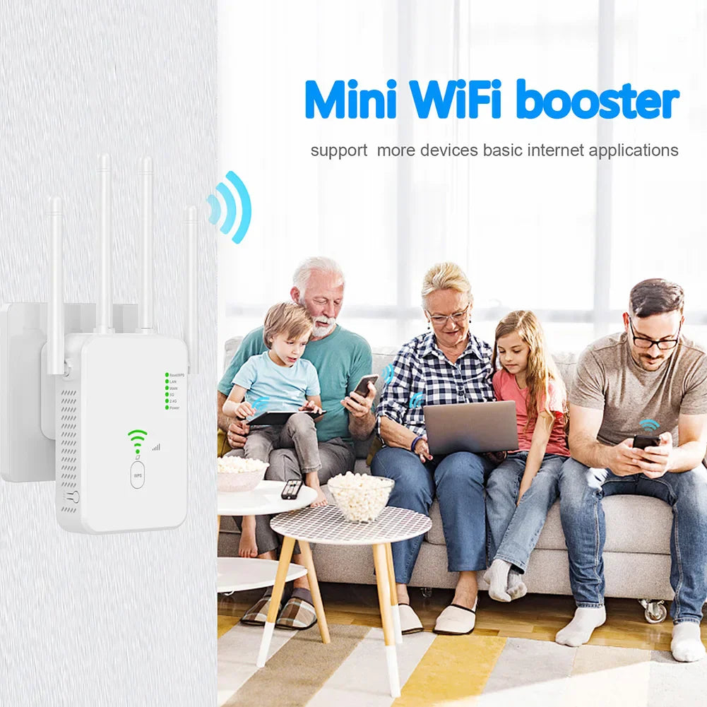 1200Mbps Wireless WiFi Repeater Wifi Signal Booster Dual-Band