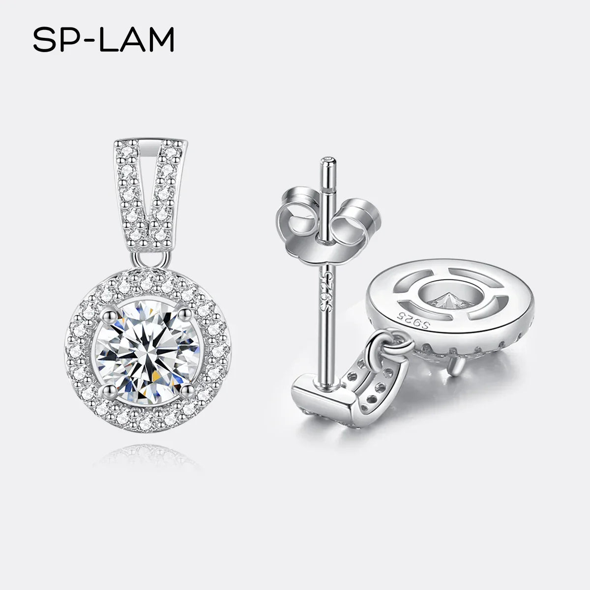 Moissanite Drop Earrings 925 Silver Women Luxury Real