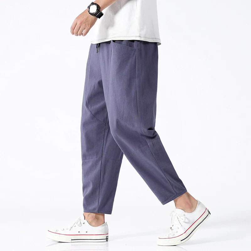 100% Cotton Summer Casual Pants Man Trendy Japanese