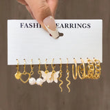 IPARAM Vintage Pearl Earrings Set Metal Dangle Earrings