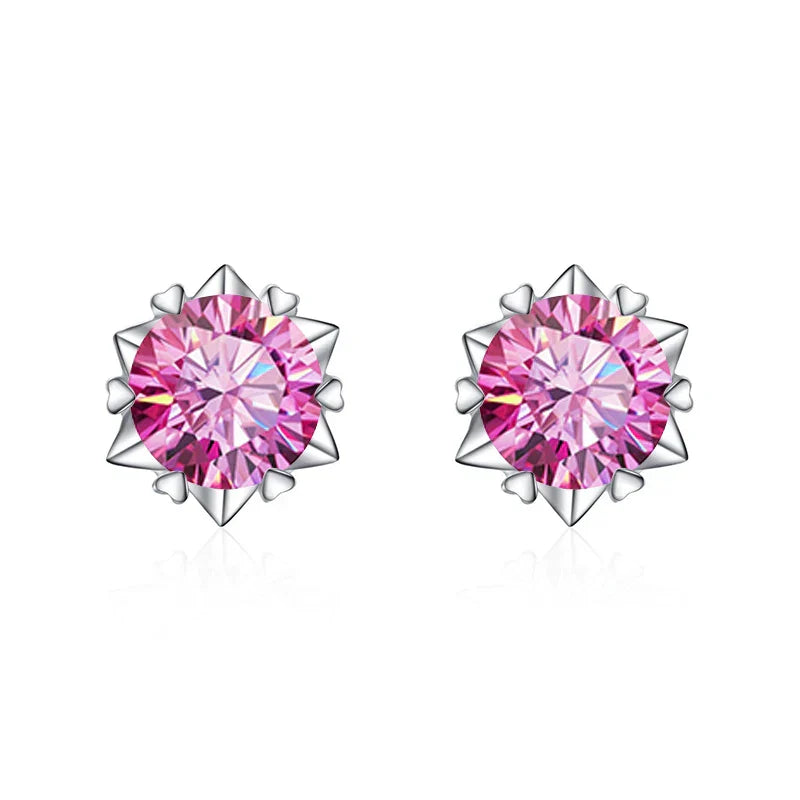 D VVS1 Moissanite Stud Earrings For Women 925