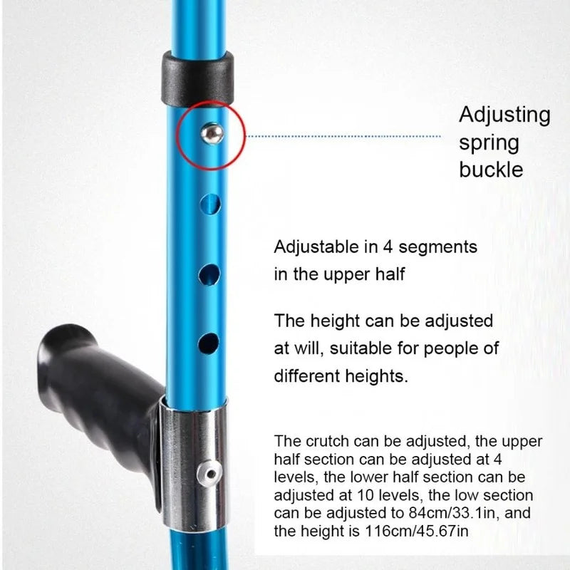 Adjustable Telescopic Underarm Cane Crutch Crutches Aluminum Alloy