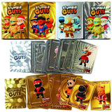 55Pcs/Set Anime Stumble Guys Cards Xmas Gold Silver