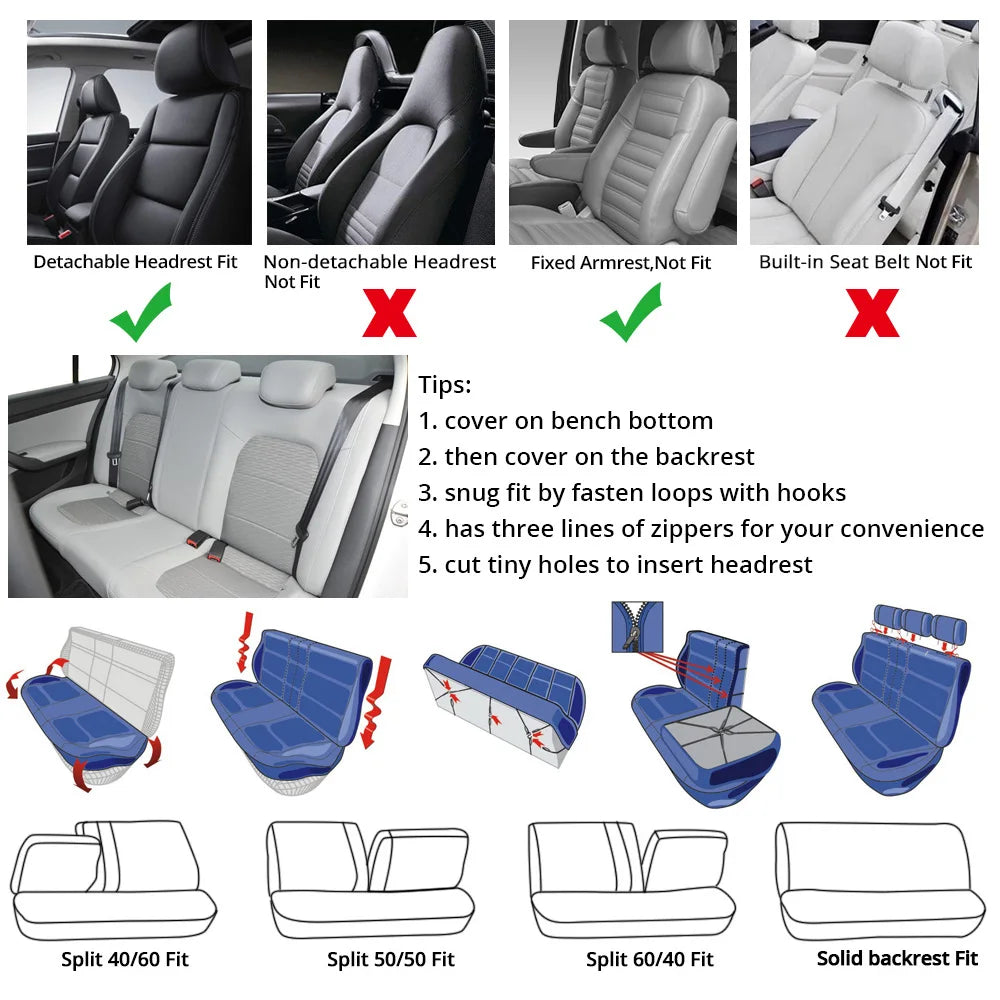 Car Seat Covers (5 seat set) Universal Car