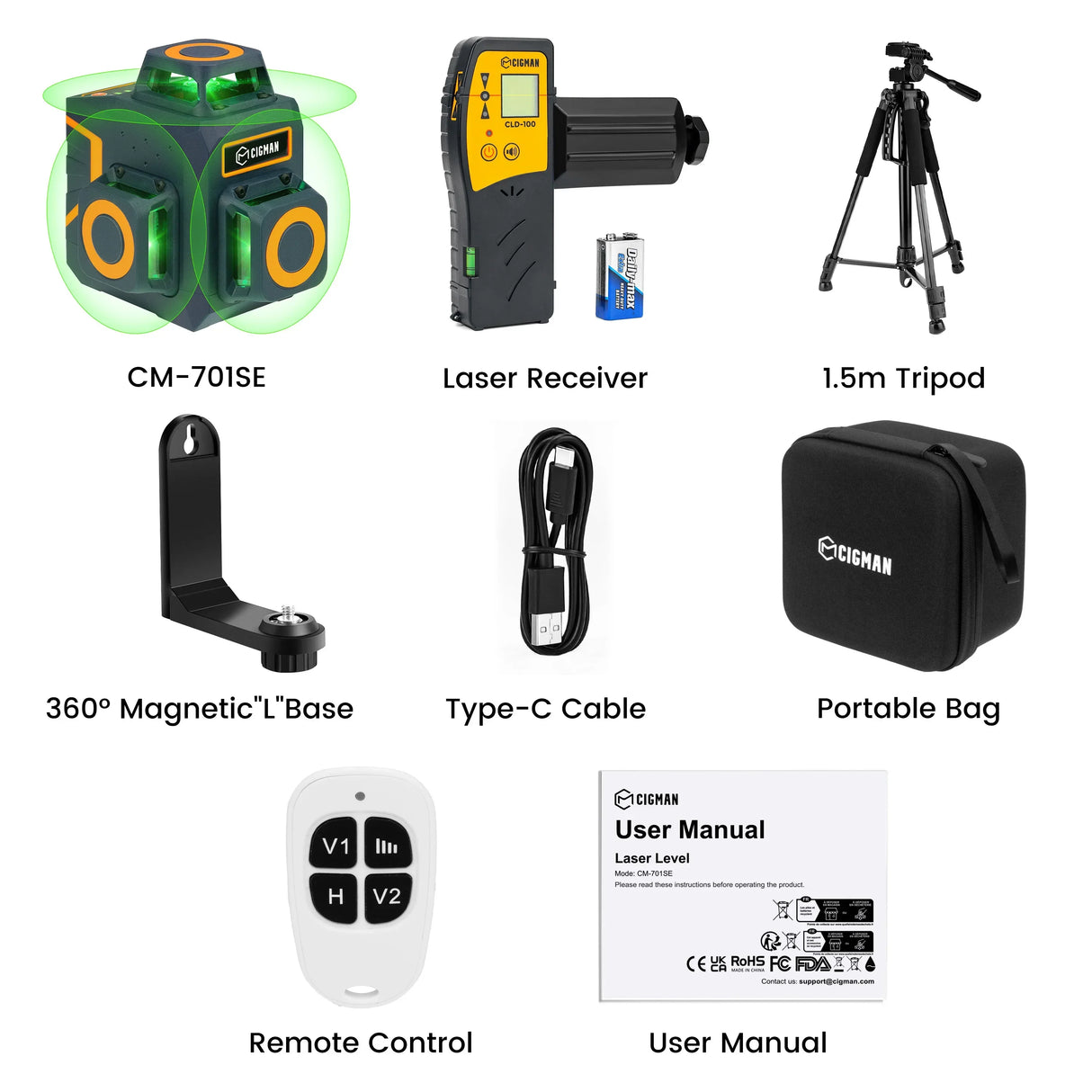 CIGMAN 12 Lines Laser Level Self Levelling Horizontal