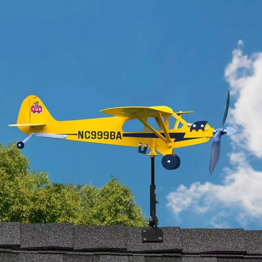 Creative Weather Vane Wind Direction Compass Pipe Airplane