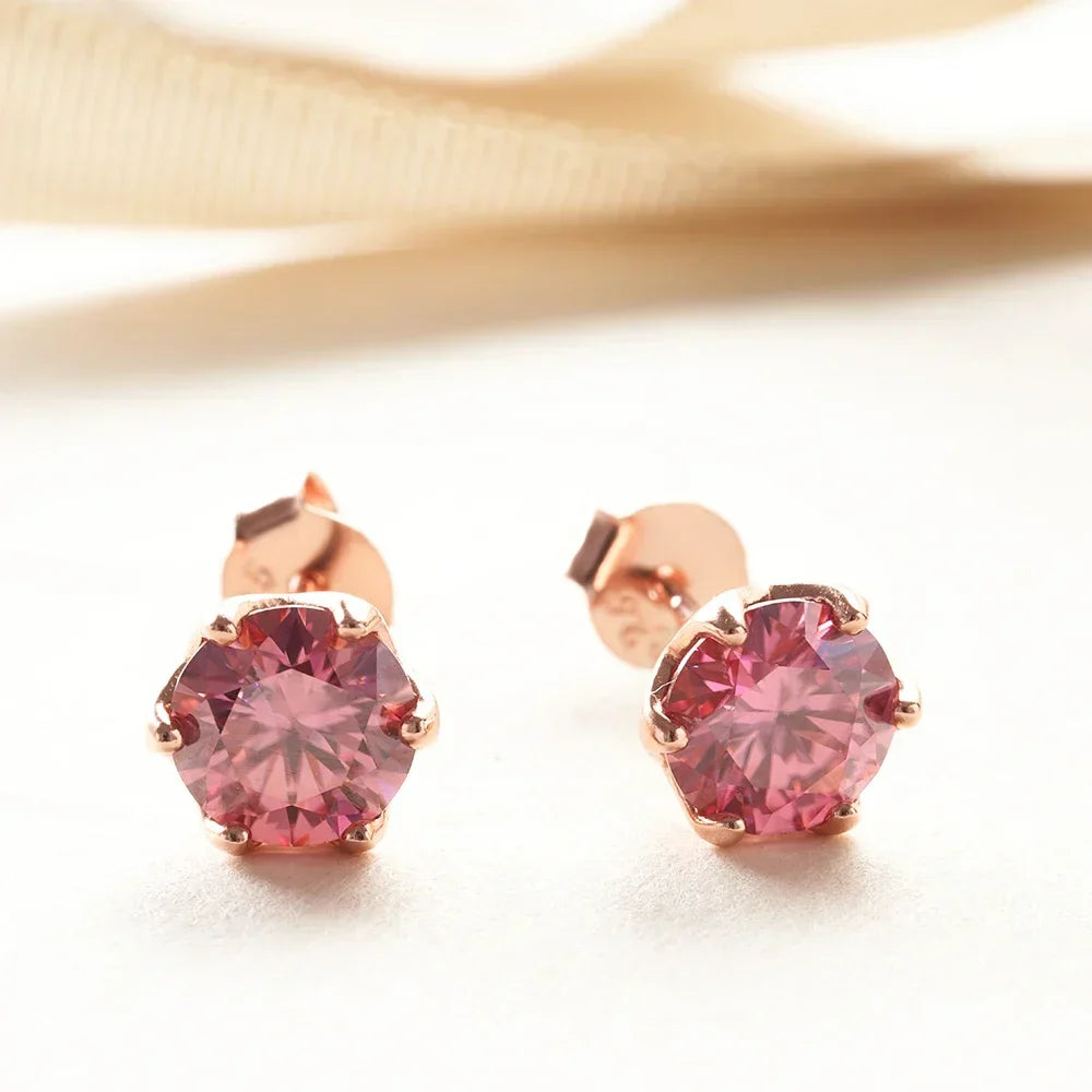 GRA 0.5ct-1ct D Color Certified Moissanite Stud Earrings